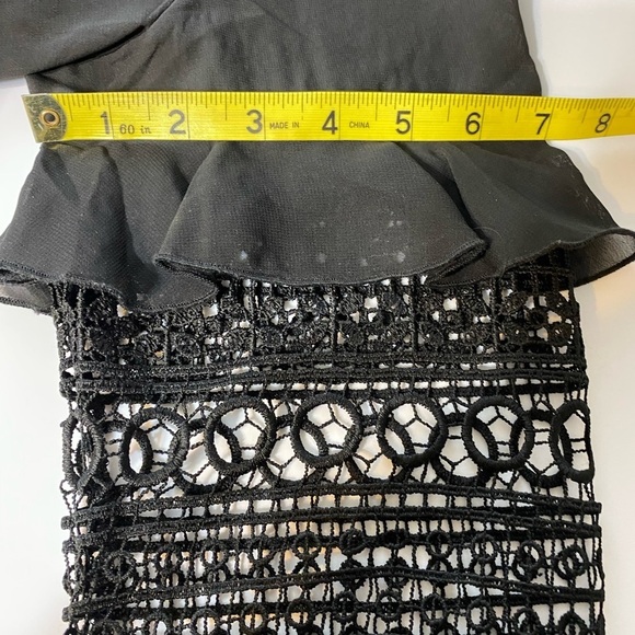 Anthony blouse sheer lace insert long  sleeve Black Medium 100% poly - Picture 6 of 9